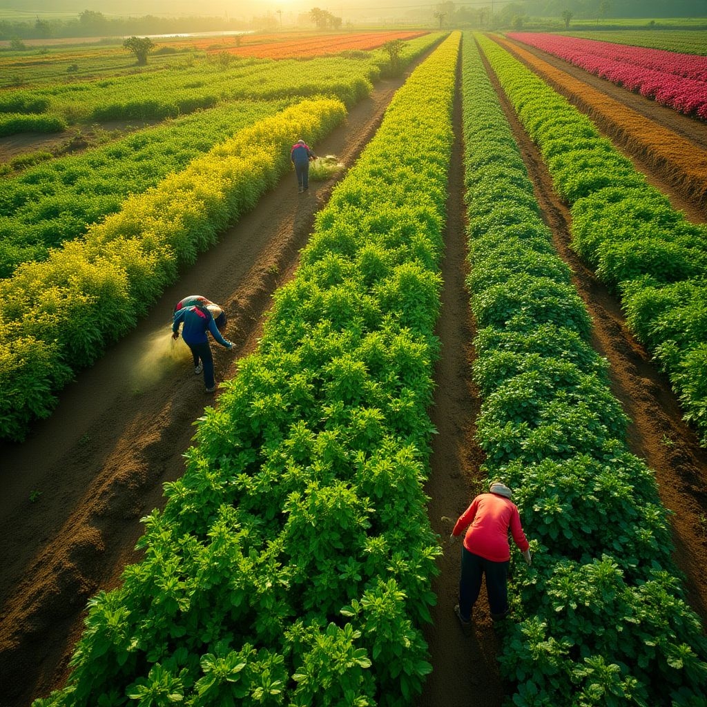 Organic vegetable fields